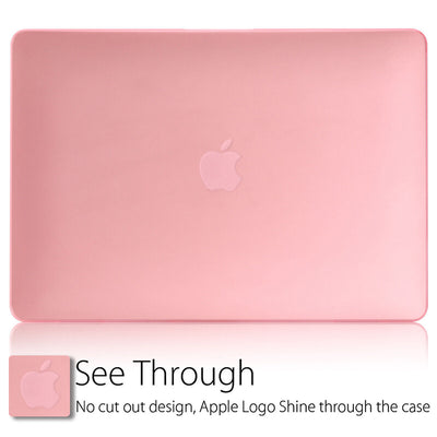 For 2020 MacBook Pro A2289 & A2251 Pink Rubberized Hard Shell+KB Film+LCD Film