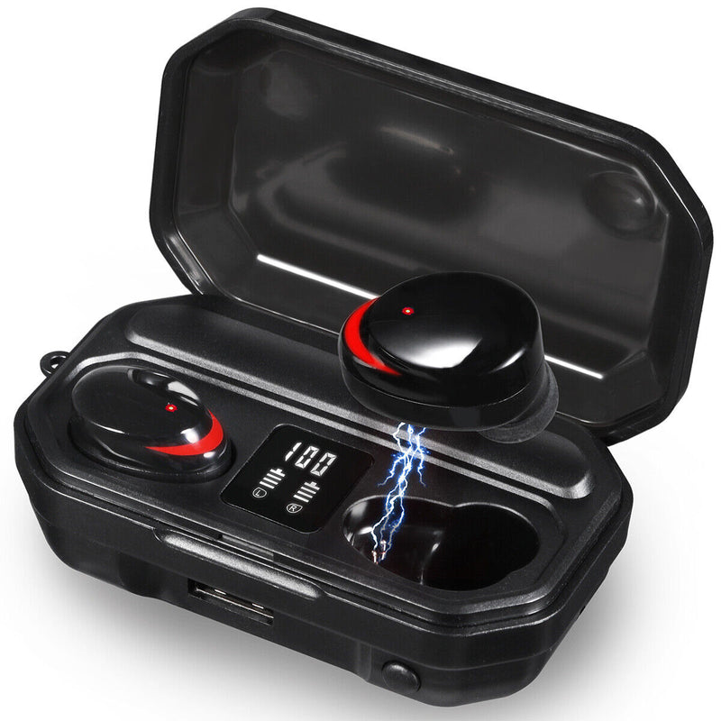 TWS Bluetooth 5.0 Earbuds w/ 2000mAh Charging Case, Built-in Mic, Premium Sound