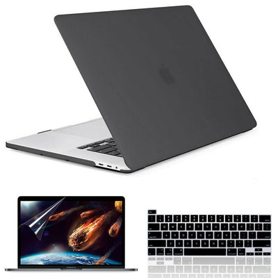 MacBook Pro 15" A1707 A1990 3 IN 1 Bundle-Black Hard Shell Case+KB Film+LCD Film