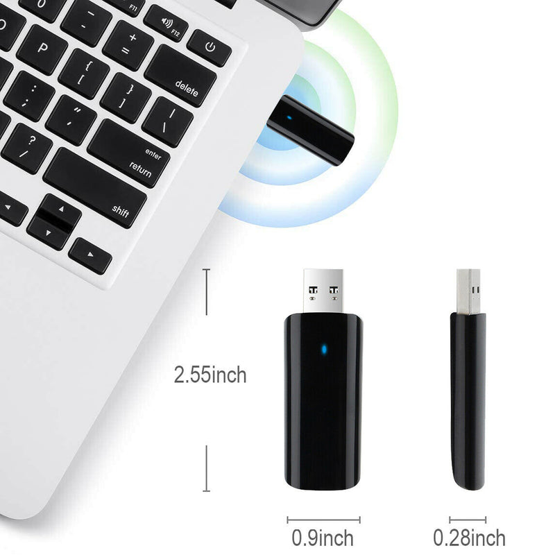Wireless USB 3.0 WiFi Adapter AC1300Mbps High Speed 802.11ac 2.4GHz/5GHz for PC