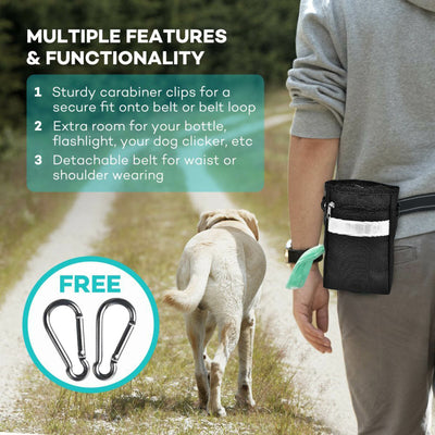 [High-Quality] Black Dog Treat Training Pouch W/ Adjustable Shoulder Strap Belt