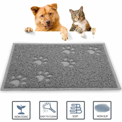 Silicone Absorbent Waterproof Pet Feeding Mat 12"x16" (Paw / Rectangle Shape)