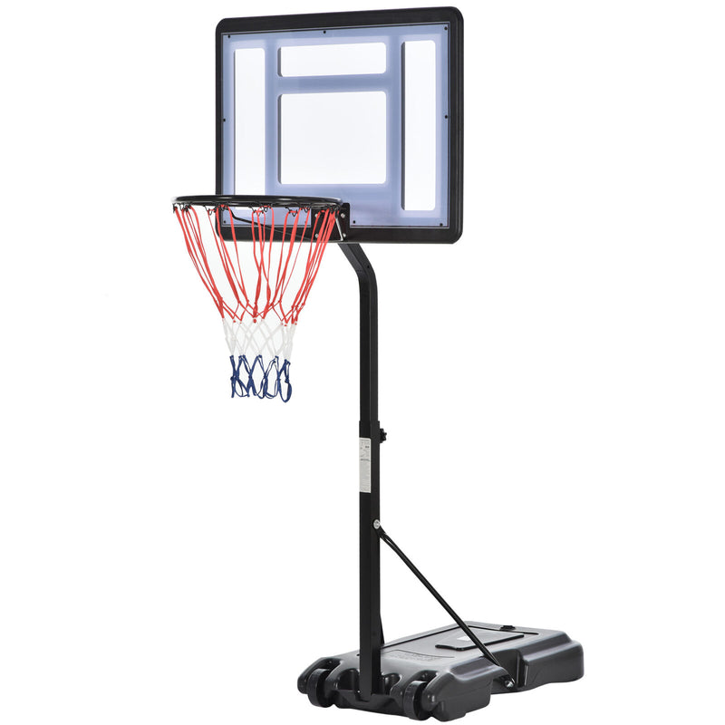 3.6/4.3ft Adjustable Basketball Hoop Backboard  w/ Wheels