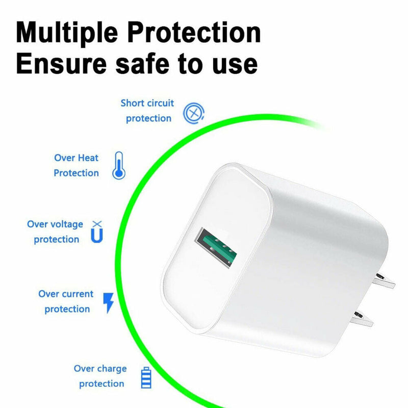 Qualcomm Certified USB Wall Charger Quick Charge 3.0 + USB 3.0 Charging Cable CA