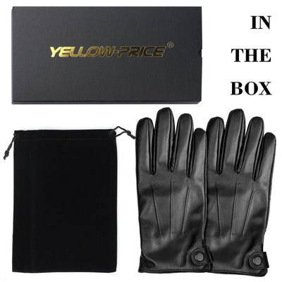 Luxury Leather Driving Gloves For Men | Sheepskin Leather | Cashmere Lined-Black