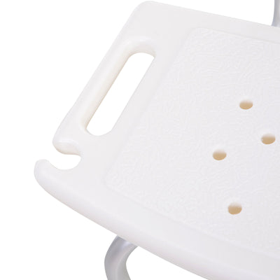 33.7" Bath Chair Seat Safety Bathroom Aids Adjustable Positions White