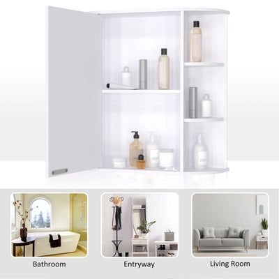 Wall Mounted Bathroom Medicine Cabinet Storage Organizer with Mirror Door