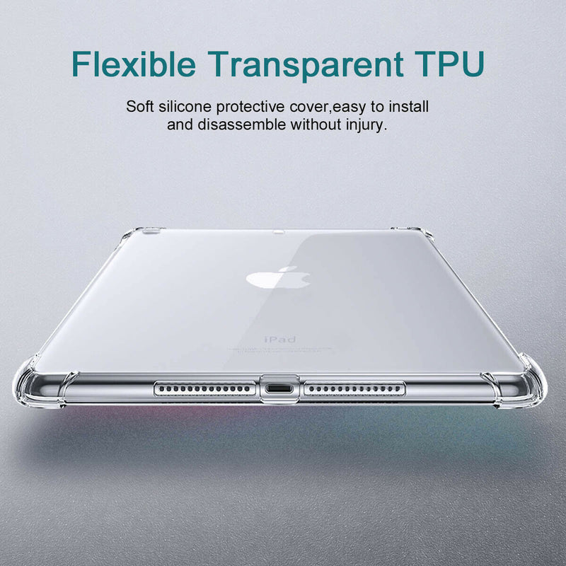 For Apple iPad 9th Gen 10.2inch Shock Absorption TPU Bumper Cushion Case - Clear