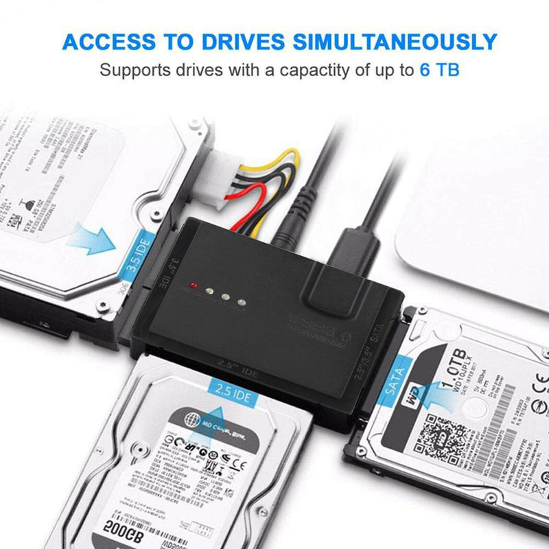 6TB External Hard Drive Adapter USB 3.0 Converter for Windows XP/7/ 8/10 32bit