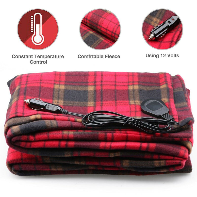 12V Heated Smart Multifunctional Travel Electric Blanket for Car,Truck,Boats,RV