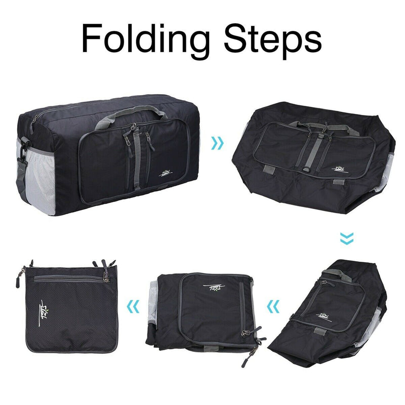 Water & Tear Resistant 40L Foldable Packable Travel Weekender Duffle Bag CA