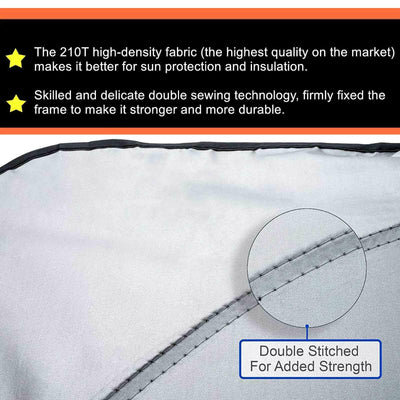 2X Car Front Windshield Shades Block UV Ray Sun Visor Protector [63x35 inches]