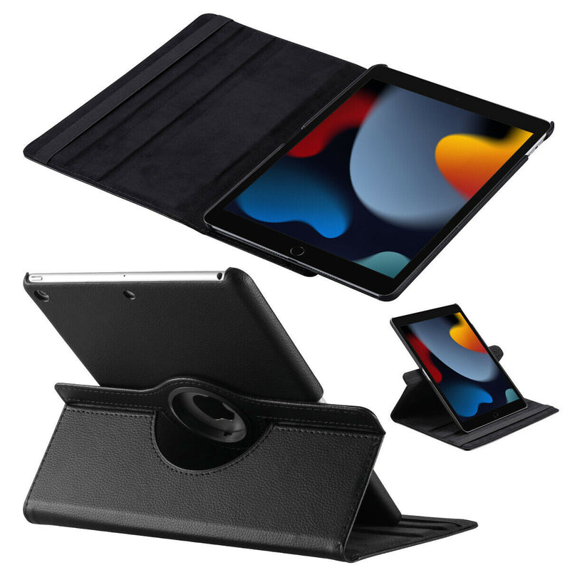 For New iPad 10.2" 9th 2021 Leather Slim Folio Stand Cover Smart Swivel Case CA