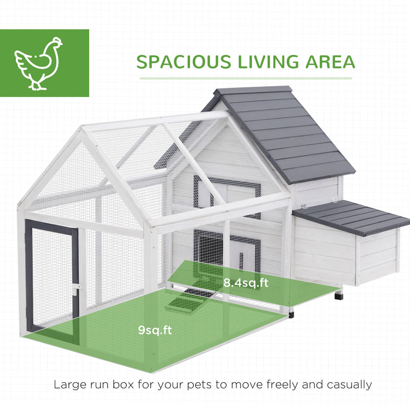 65&quot; Wood Backyard Chicken Coop Poultry House w/ Nesting Box/Ramp/Run 842525131223