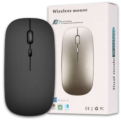 1600DPI Quiet Click Wireless Mouse, Bluetooth 5.0 / 2.4 GHz w/ USB Mini-Receiver