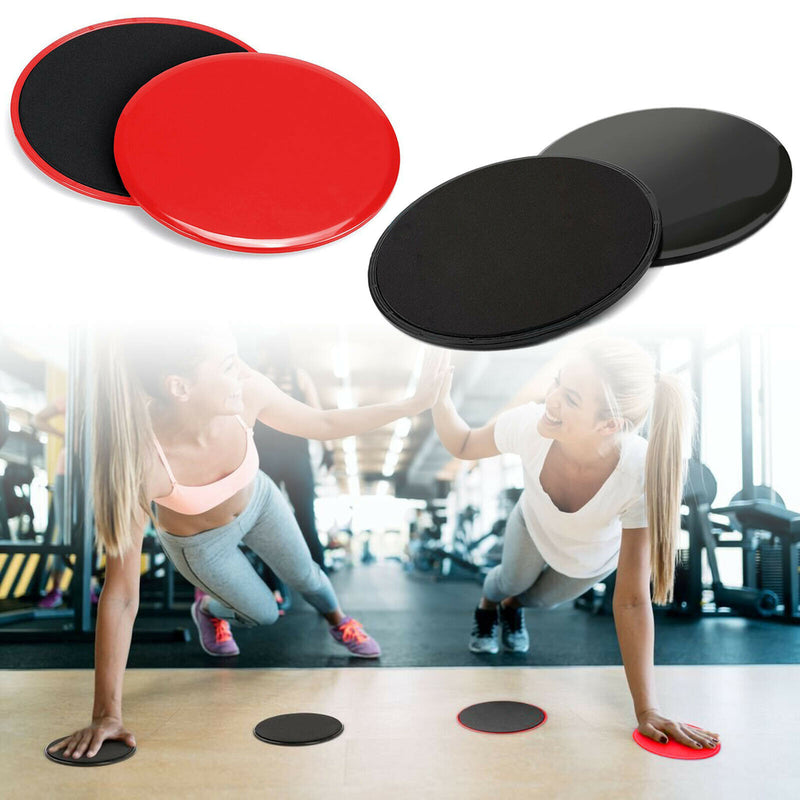 Pair of Dual Sided Exercise Gliding Discs Light & Portable for Gym, Home, Yoga