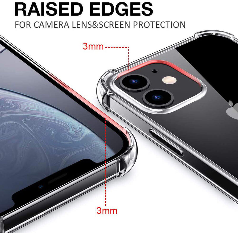 Clear TPU Case+ HD Eye Protection Tempered Glass+ Camera Lens Film for iPhone 12