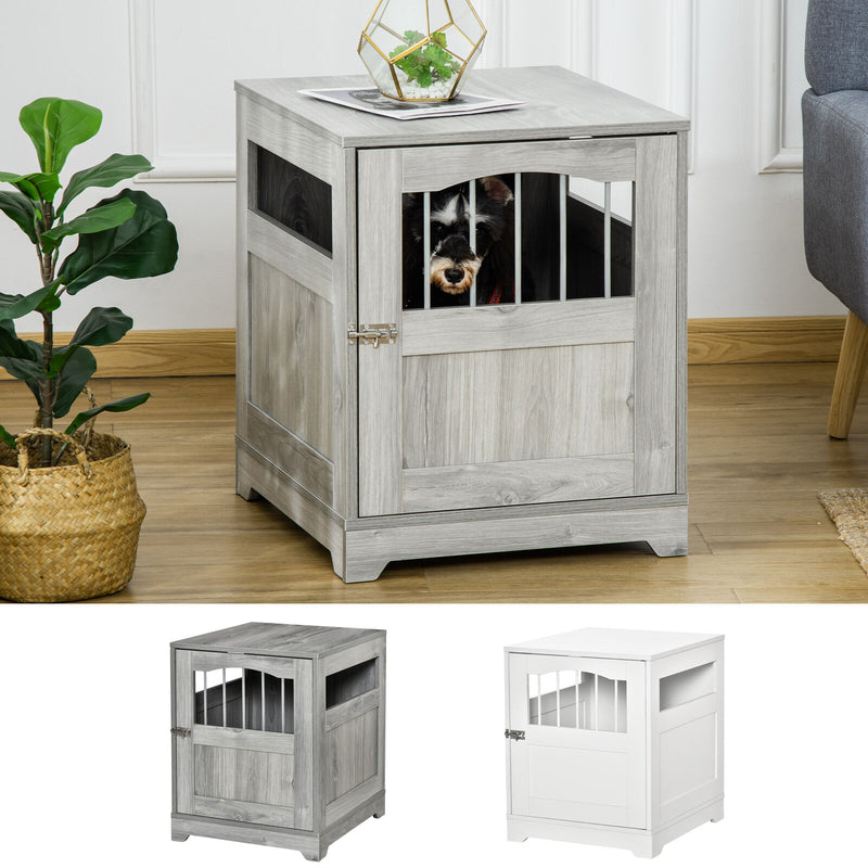 Wooden Dog Cage Furniture Style Pet Kennel Crate w/ Windows for Small Dogs