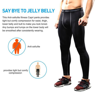 CA Mens Running Compression Leggings Active Base Layer Bottoms Long John Pants