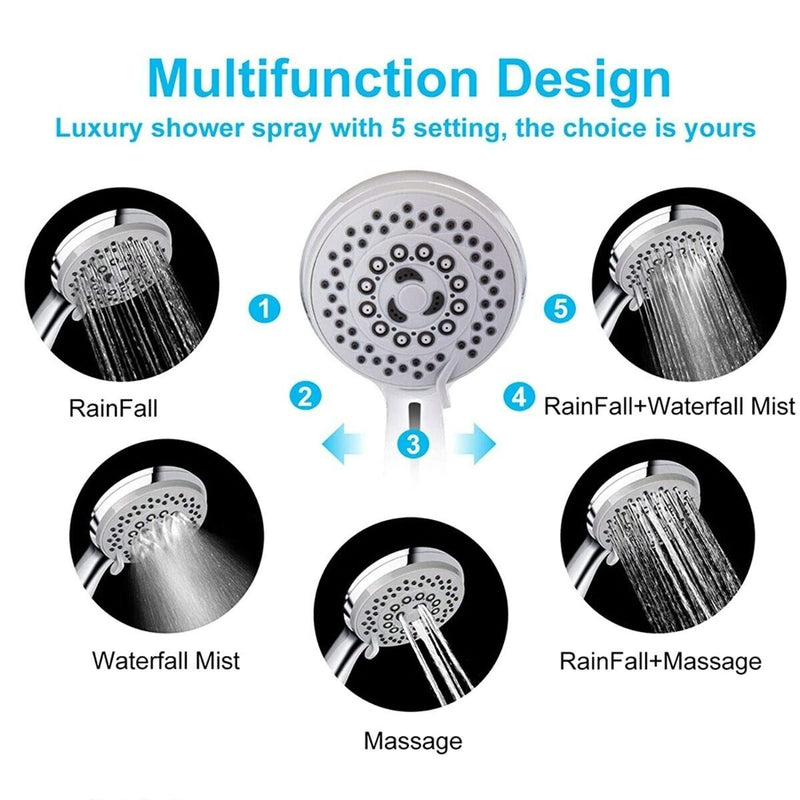 Stainless Steel Multi funtional Handheld Shower Head With Hose Bathroom For Home