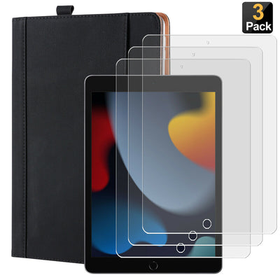 Leather Slim Folio Case Cover + Screen Protector for NEW 2021 iPad 9th Gen 10.2"