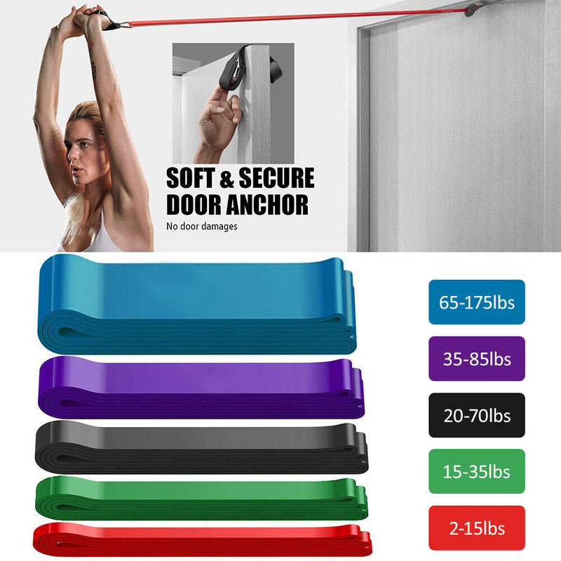 Natural Latex Resistance Bands Up to 100 lbs for Men Women Home Gym Training CA