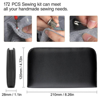 Sewing KIT Thread Spools Sewing Tool Kit with PU Case for Home,Travel,Emergency