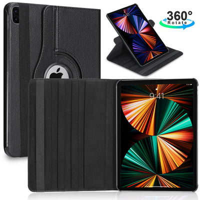 For 2021 iPad Pro 12.9" 5th M1 Smart Folio Leather Case with HD Tempered Glass