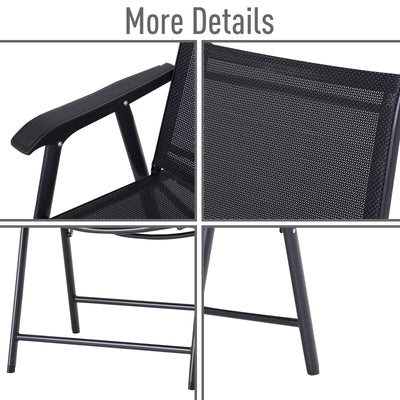 2-PCS Foldable Steel Garden Chairs Outdoor Patio Yard Park Furniture