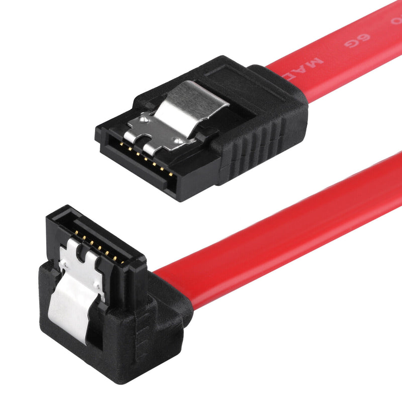 3 Pack SATA Cable III 6Gbps with Latch Right Ange / Straight for SATA HDD,SSD CA