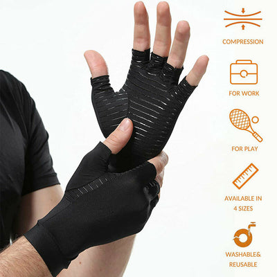 Copper Arthritis Compression Gloves-Relieve Arthritis Symptoms, Raynauds Disease