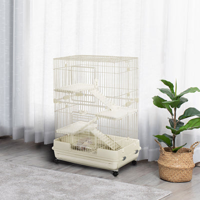 4-Level Hamster or Small Animal Hutch/Cage, White, 43.25&quot; H 842525186469
