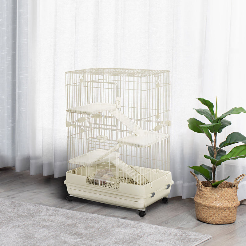 4-Level Hamster or Small Animal Hutch/Cage, White, 43.25&quot; H 842525186469