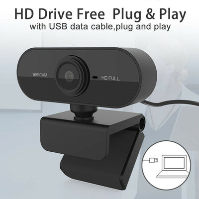 30FPS AutoFocus 1080P USB 2.0 Webcam Built-in Stereo Noise Reduction Microphone