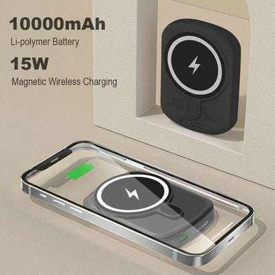 [10000mAh] Battery Pack Magnetic 15W Wireless Power Bank for iPhone 12 / 13 Pro