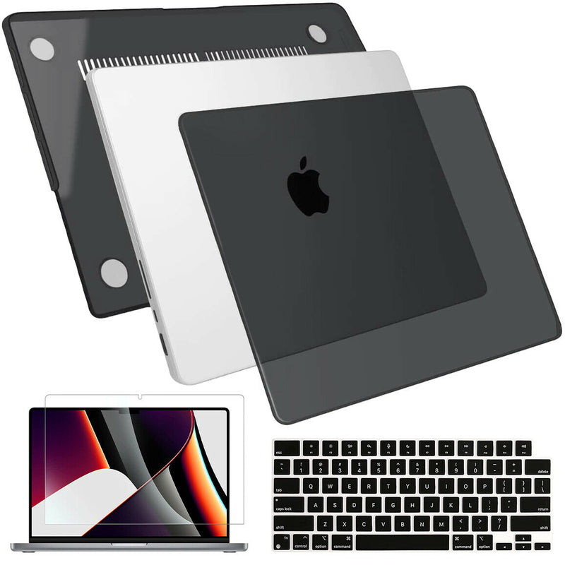 For 2021 MacBook Pro 16" A2485 M1 Pro See Through Hard Shell Case, Matte Black