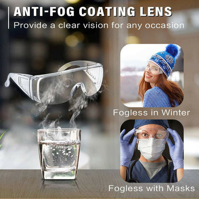 Safety Goggles Industrial Goggles with Anti-Fog & Anti-Scratch Clear Lens 1-5PCS