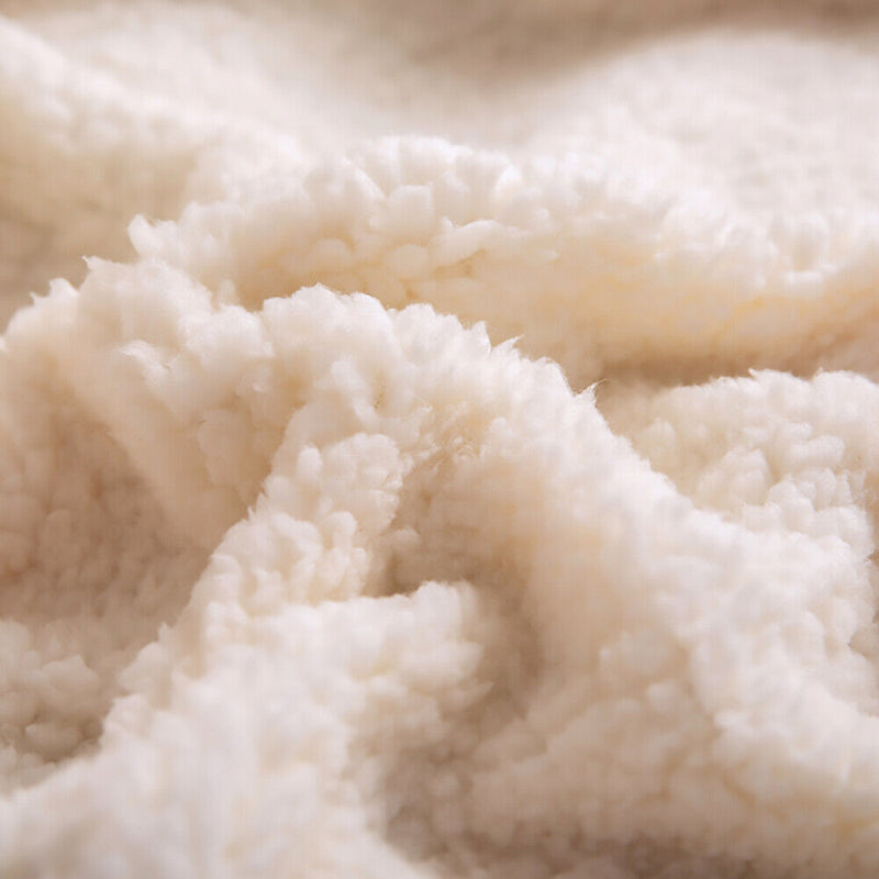 [Hypoallergenic, Anti-Static, Warm] Plaid Design Reversible Sherpa Throw Blanket