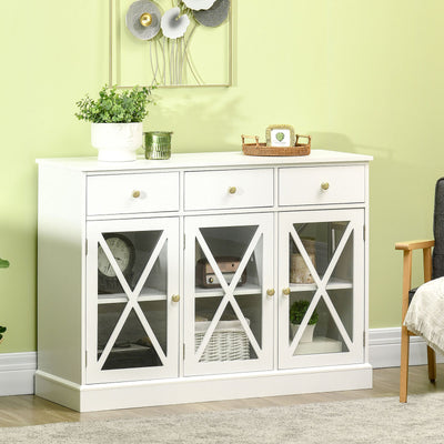 Farmhouse Style Kitchen Sideboard Serving Buffet Storage Cabinet w/ 3 Drawers