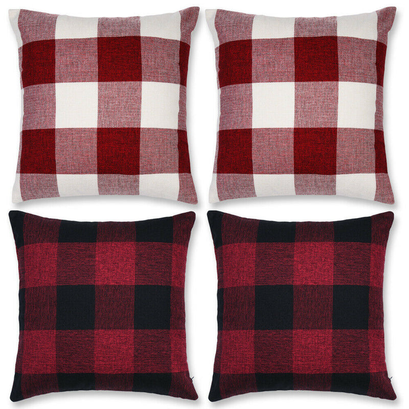 2/4-Packs Comfortable Throw Pillow Covers - 100% Cotton Linen, 18x18 inches