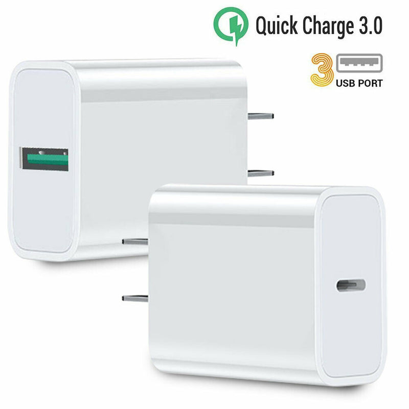 18W Super Quick Charging USB C / USB 3.0 Wall Charger for Apple Samsung LG Sony