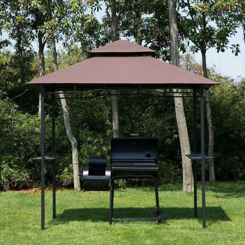 8 Foot Backyard  Barbeque Grill Canopy Cover with Two-layered Smoke Vent Design