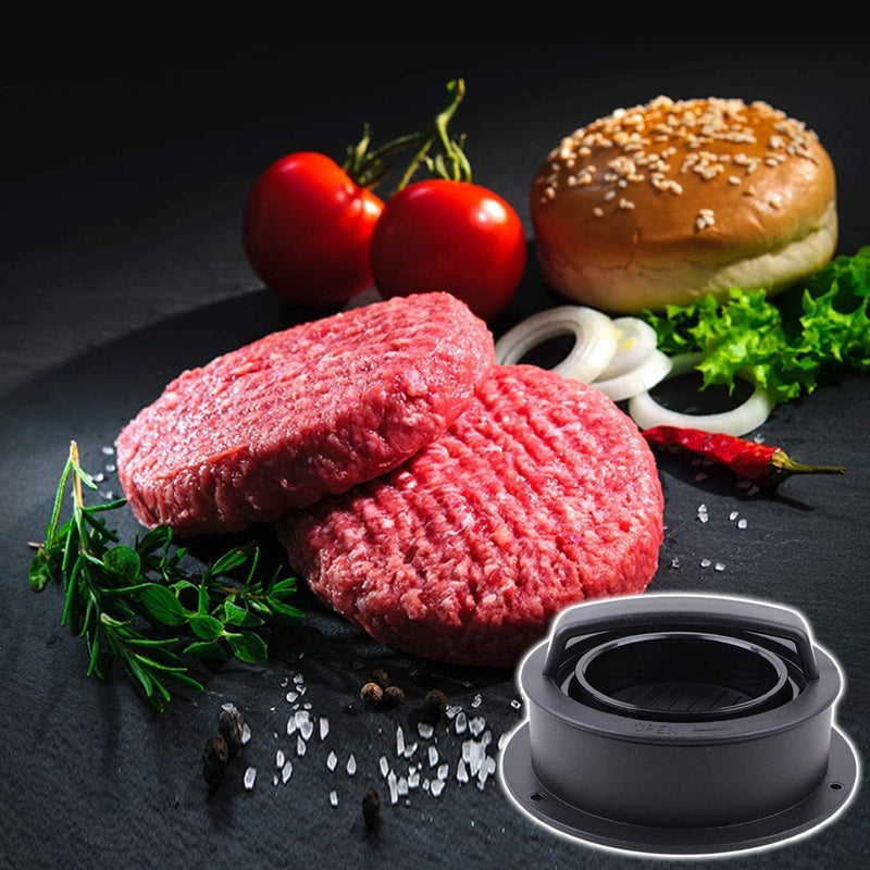 Non Stick 3 in 1 Burger Press Stuffed Hamburger Patty Molds Sliders BBQ Maker CA