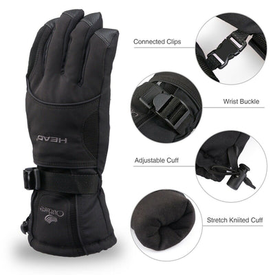 Comfortable Warm Heated Skiing & Snowboard Gloves for Winter Outdoor Activities