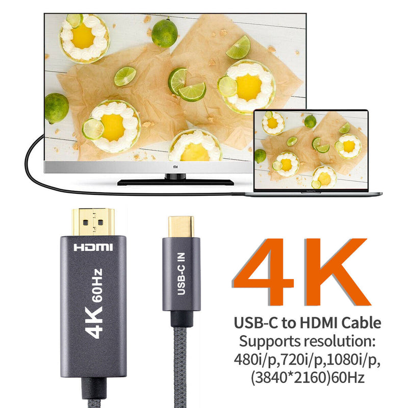 [4K@60Hz High Refresh Rate] Type C to HDMI Cable for iPad Pro 11/12.9 2020 2021