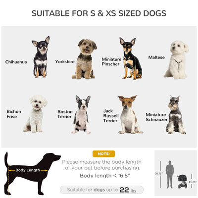 PawHut Pet Stroller Foldable Dog Travel Carriage 2-In-1 Design Carry Bag Black