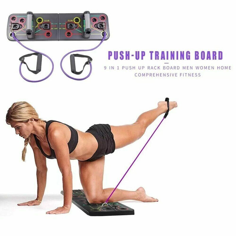 9 in 1 Push Up Rack Training Board System Fitness Workout Gym Exercise Stands CA