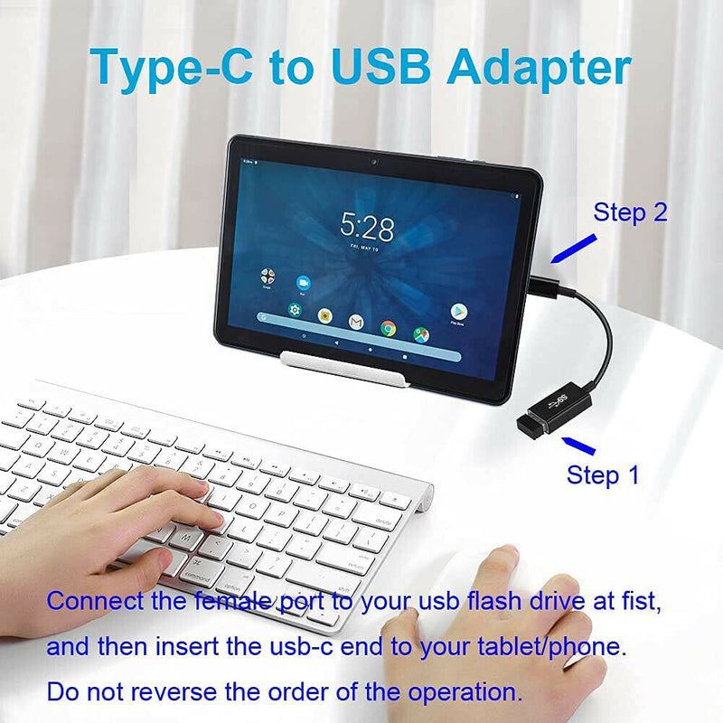 [Super High-Speed 5Gbps] Type-C to USB 3.0 OTG Cable Male-Female Adapter, Black