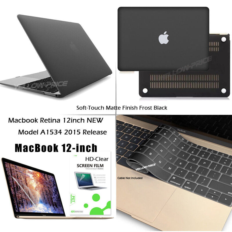 For MacBook 12inch with Retina Display A1534 Plastic Hard Shell+KB Skin+LCD Film