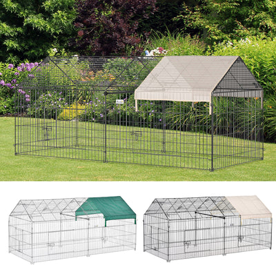 Galvanized Cage with Cover for Dog, Rabbit, and Chicken Run, 87&quot;